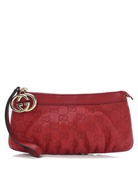 Gucci Red GG guccissima Wristlet leather  Clutch